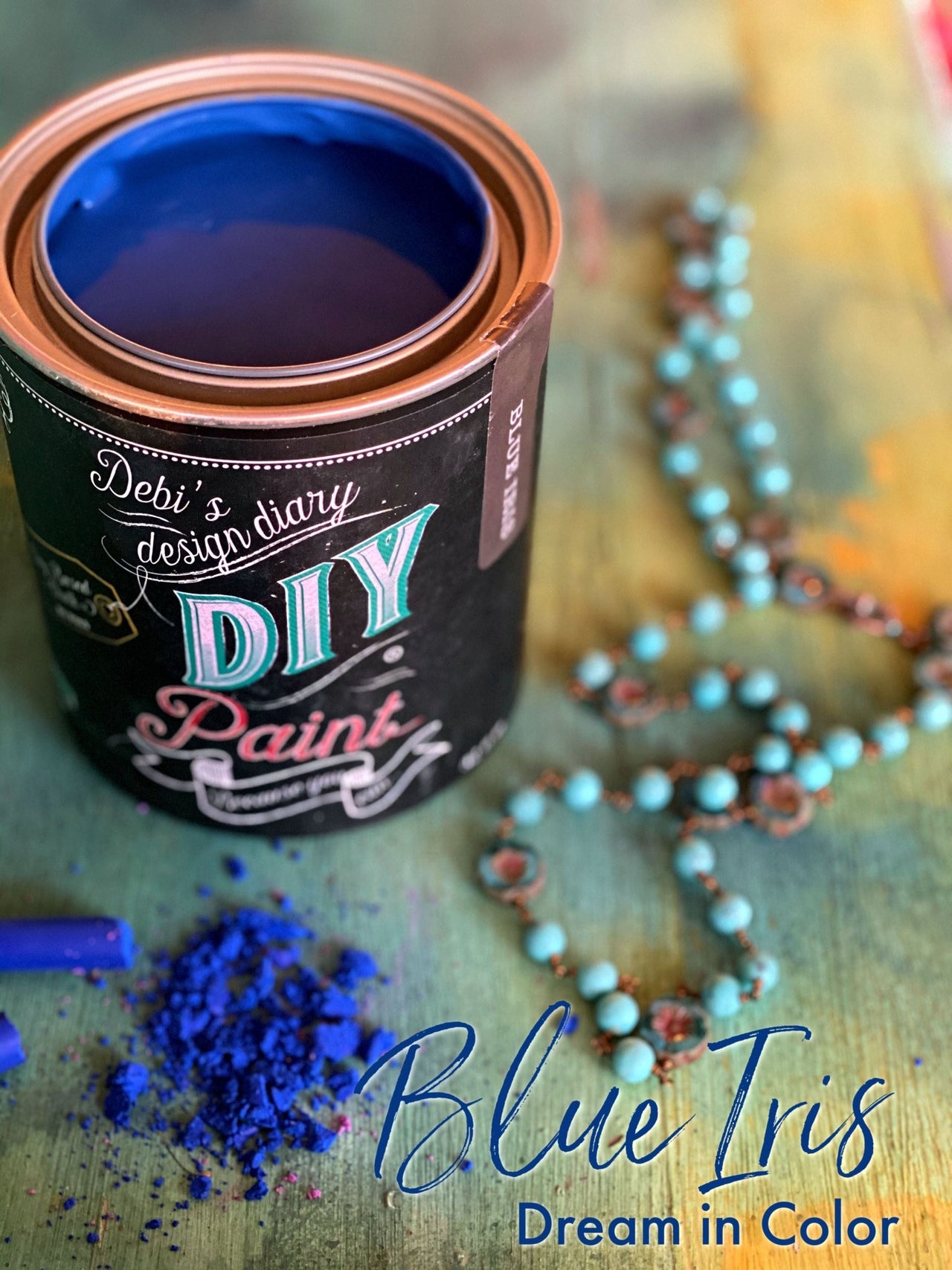 Blue Iris DIY Paint by Debi's Design Diary - Rubbish Restyled