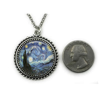 Thumbnail for Classic Art Series - Starry Night Necklace - Silver Color - Rubbish Restyled