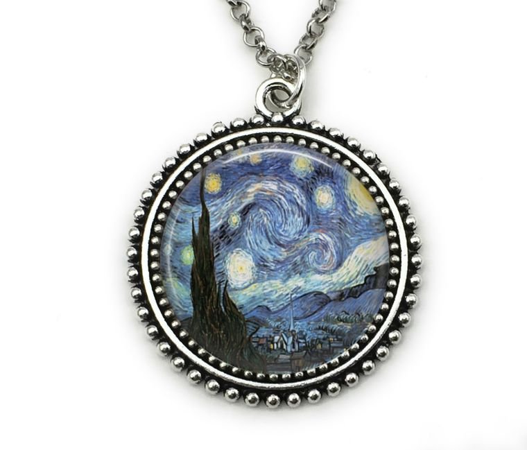 Classic Art Series - Starry Night Necklace - Silver Color - Rubbish Restyled
