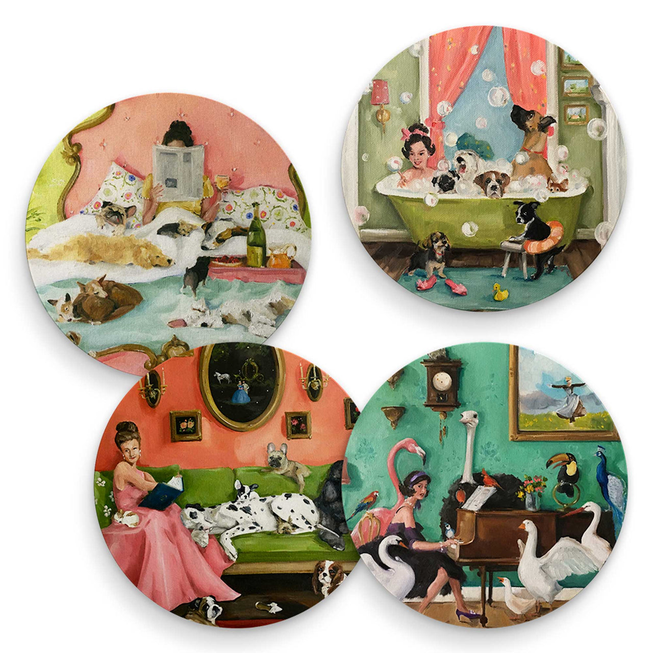 Cottage Life - Set of 4 Coaster Sets - Rubbish Restyled