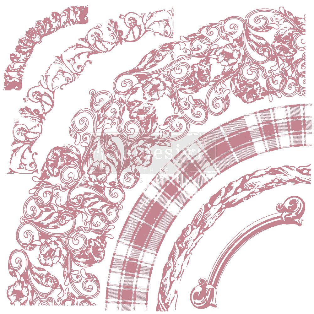 Curved Accents – 12×12 CLEAR CLING REDESIGN DECOR CLEAR-CLING STAMPS – - Rubbish Restyled