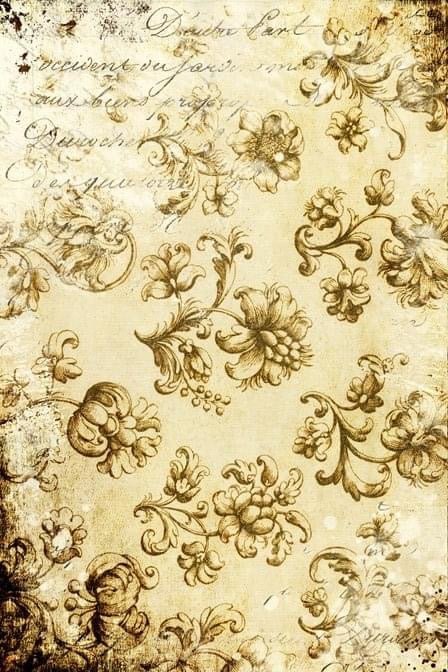 Distressed Grungy Floral 20" x 30" Roycycled Treasures Decoupage Tissue Papers - Rubbish Restyled