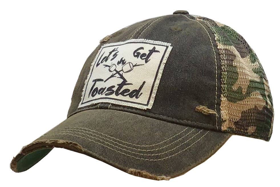 Let's Get Toasted Distressed Trucker