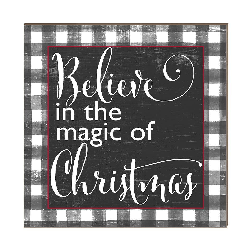 Kindred Hearts - 10x10 Believe in the Magic of Christmas Buffalo Print Sign