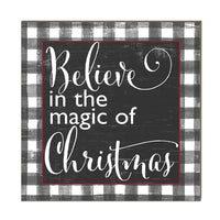 Thumbnail for Kindred Hearts - 10x10 Believe in the Magic of Christmas Buffalo Print Sign