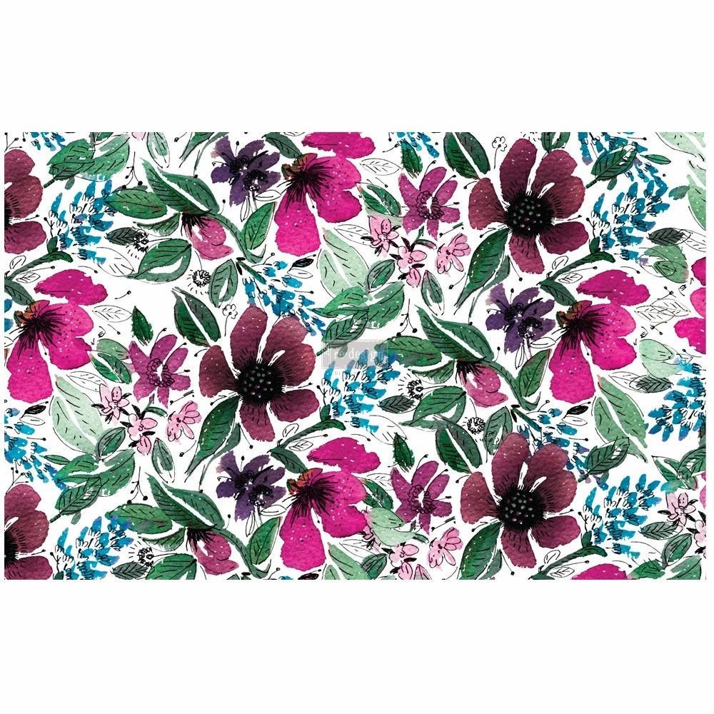 Watercolor Flora - Decoupage Decor Tissue - Redesign With Prima