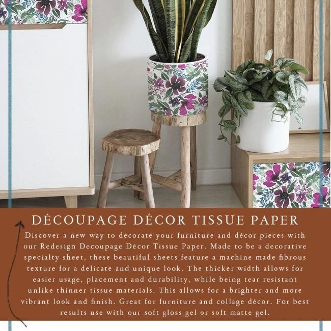 Redesign With Prima Botanical Imprint Decoupage Decor Tissue
