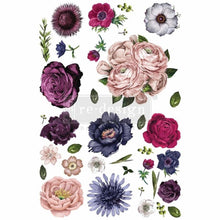 Load image into Gallery viewer, Lush Floral II 48&quot; x 32 Redesign with Prima Transfer - Rub on decal
