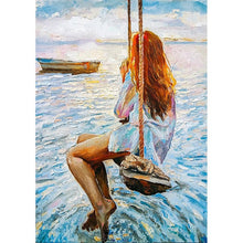 Load image into Gallery viewer, Girl on a Swing - Mint By Michelle Decoupage
