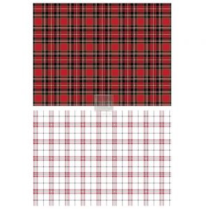 Gingham Red 23" x 33" Redesign with Prima Rub on Decal Decor Transfer