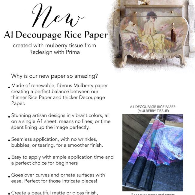 REDESIGN A1 DECOUPAGE RICE PAPER (MULBERRY TISSUE PAPER) – ROYAL GARDEN 23.4″X33.1″