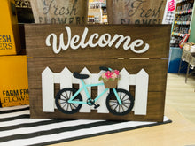 Load image into Gallery viewer, Pallet Welcome Bicycle Sign In - Person Workshop
