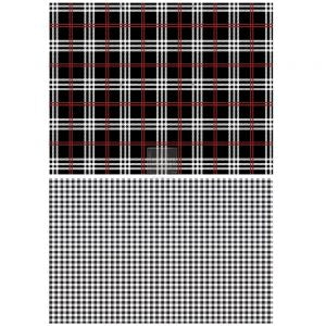 Gingham Black 23" x 33" Redesign with Prima Rub on Decal Decor Transfer