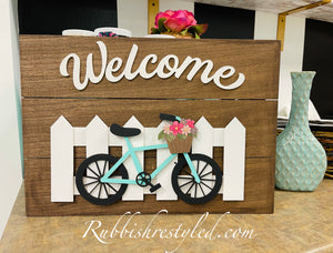 Pallet Welcome Bicycle Sign In - Person Workshop