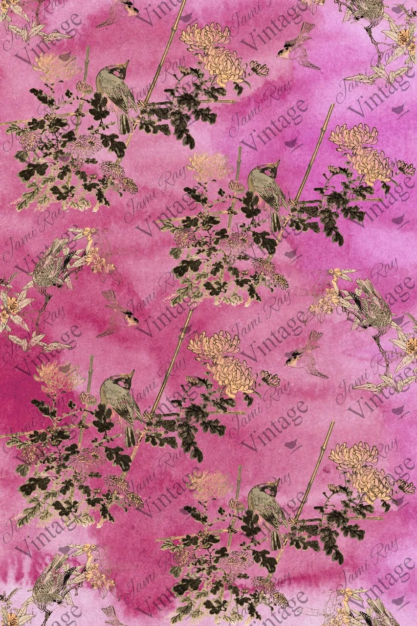 Hot Pink Chinoiserie | Jami Ray Vintage Decoupage Paper
