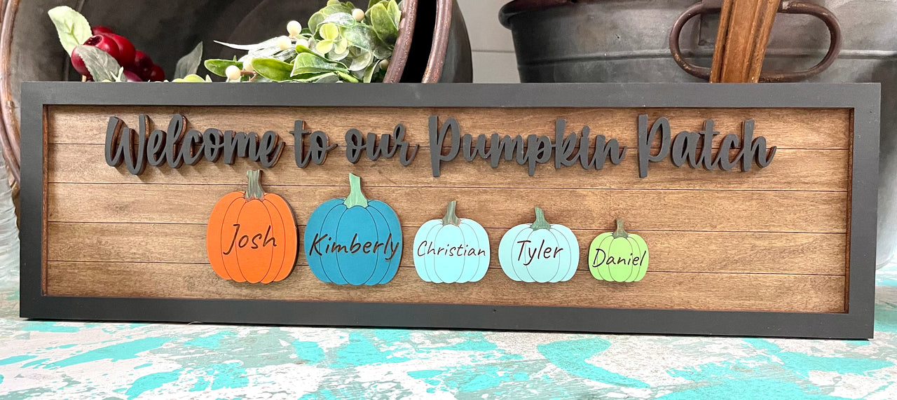 Welcome to our Pumpkin Patch Shelf Sitter Customized - See full ordering instuctions at bottom