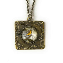Load image into Gallery viewer, French Bird Vintage Style Square Necklace
